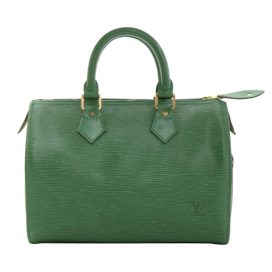 Vintage Louis Vuitton Speedy 25 Green Epi Leather City Hand Bag