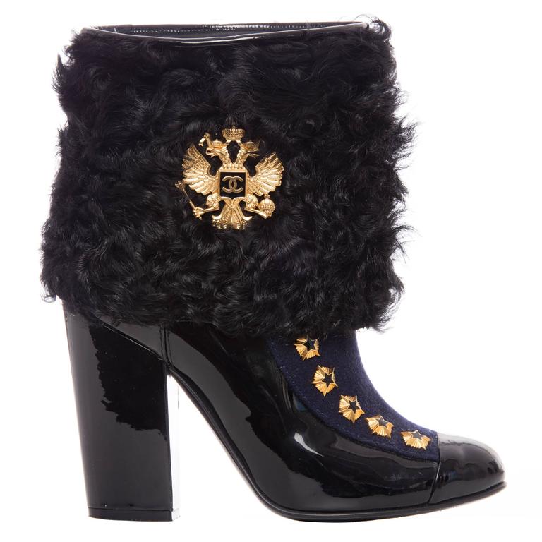 Chanel Paris-Moscow Wedge Boots For Sale at 1stDibs