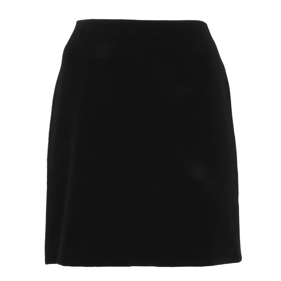 Dolce and Gabbana Black Mini Skirt with Leopard Print Lining Size UK 10 For Sale