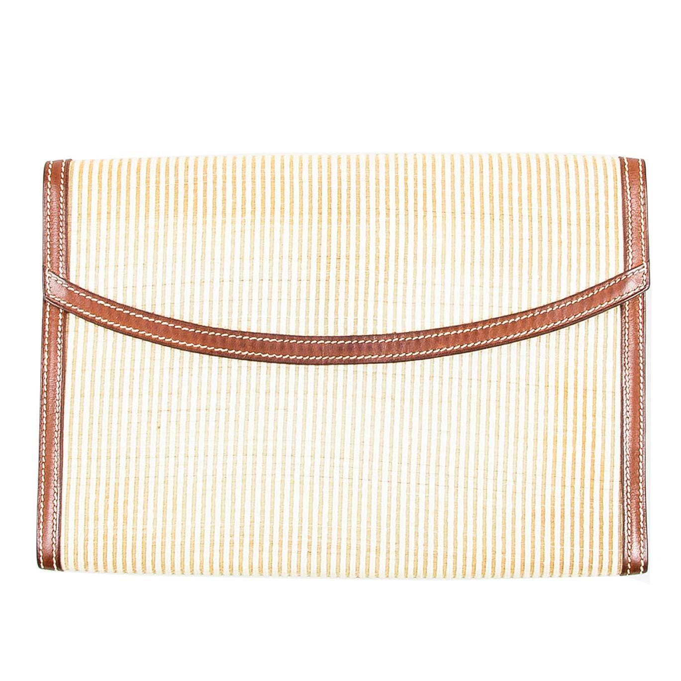 hermes vintage clutch brown