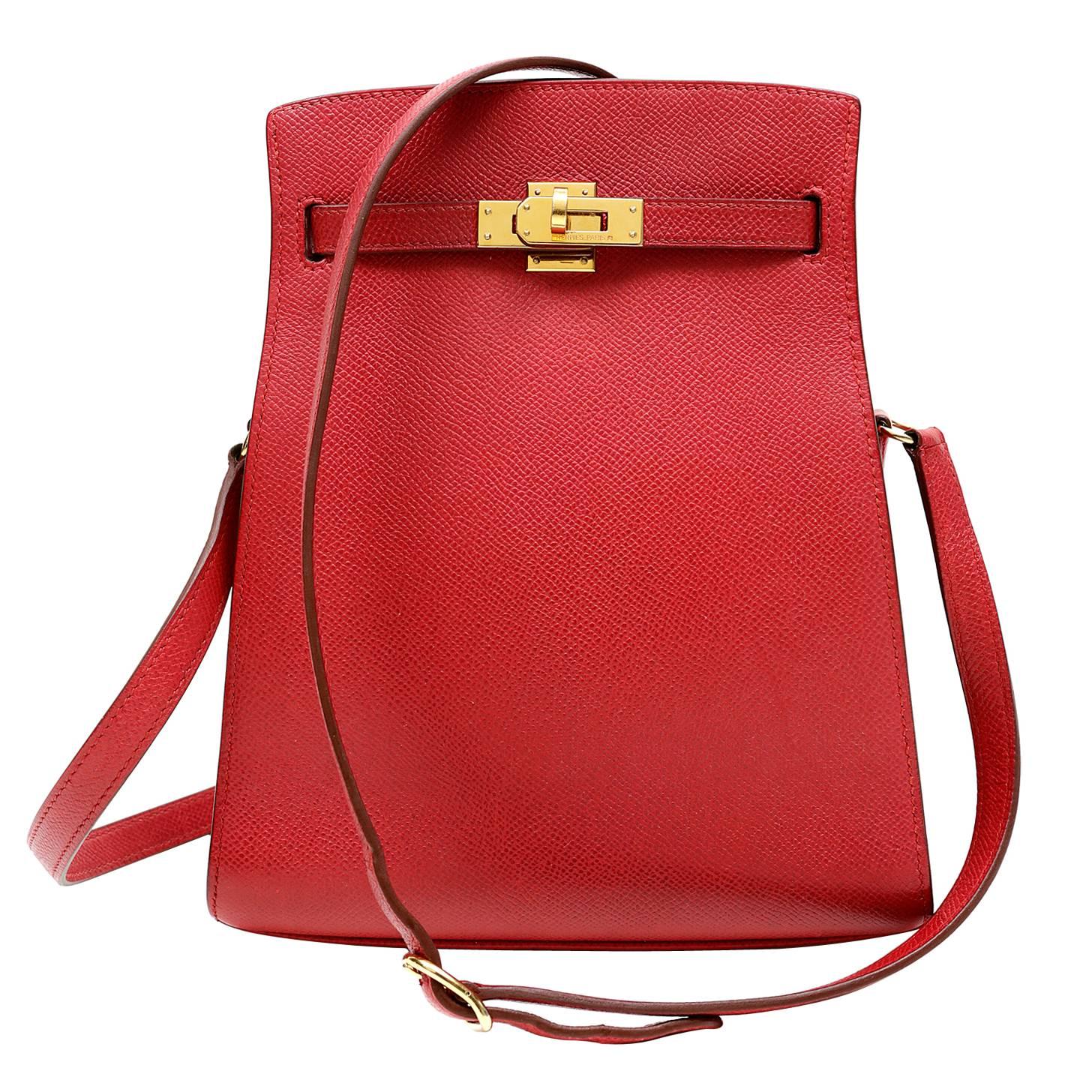 Hermès Red Epsom Kelly Sport CrossBody Bag
