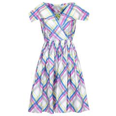 1950s Daniel Neals Plaid Print Cotton Dress 11