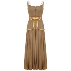 1970s Silk Jersey 2 Piece Maxi Dress 1