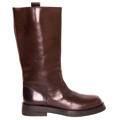 Ann Demeulemeester Chocolate Brown Leather Boots 10