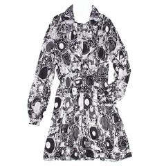 Chanel Black & White Jersey Printed Dress