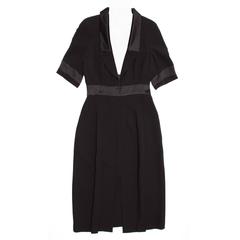 Chanel Black Silk Dress with Satin Trim