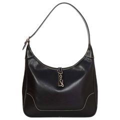 Hermes Black Epsom Leather 31cm Trim Shoulder Bag PHW