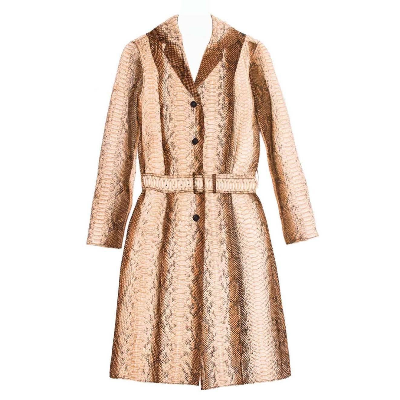 Prada Python Trench Style Coat For Sale