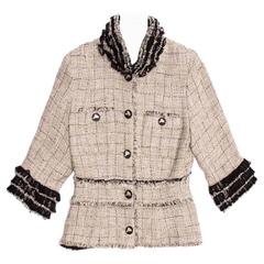 Chanel Beige Cotton & Lace Jacket
