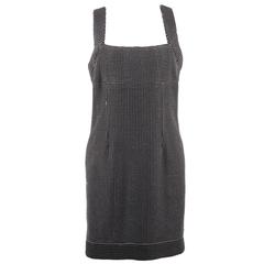 CHANEL Black & White Cotton Blend SHEATH DRESS Sleeveless SIZE 38 7