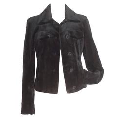 ZANDRA RHODES jacket vintage jean style sheared black mink  4