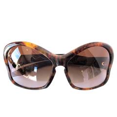 Prada Tortoiseshell Oversize Sunglasses with Case