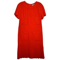 Classic Chanel 1990's Red Dress Size Large