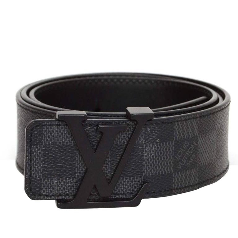 Louis Vuitton Damier Graphite Initiales 40mm Belt sz 95 For Sale at 1stdibs