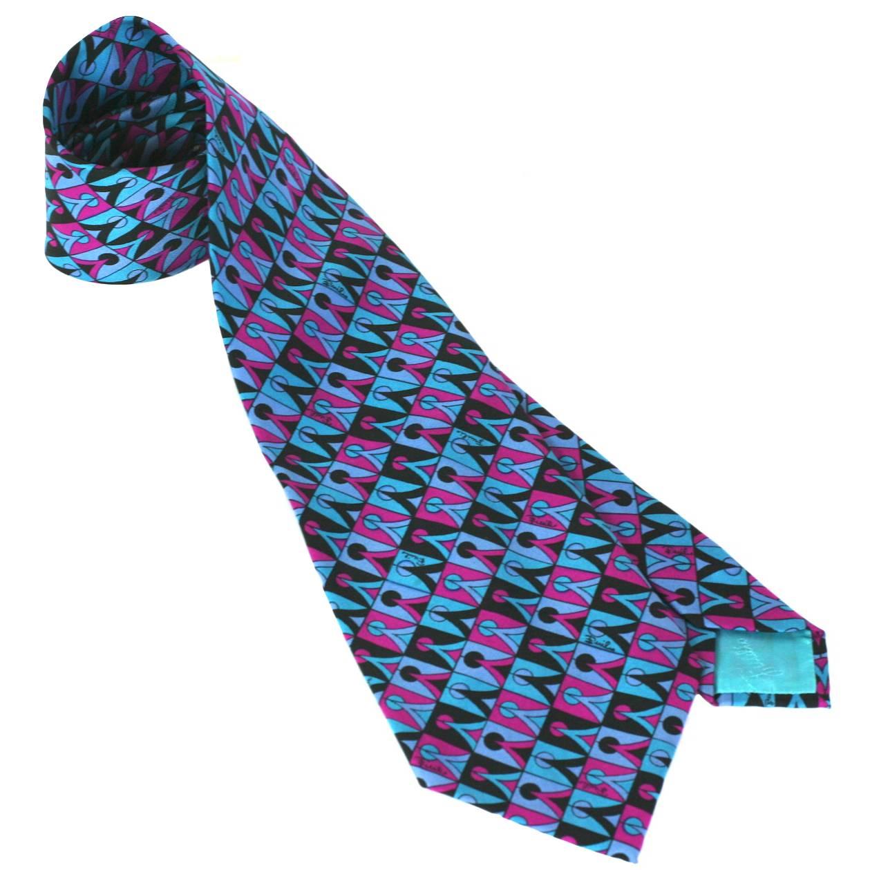 Emilio Pucci Classic Silk Necktie For Sale