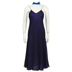 1970's George Stavropoulos Navy Slip Dress 7