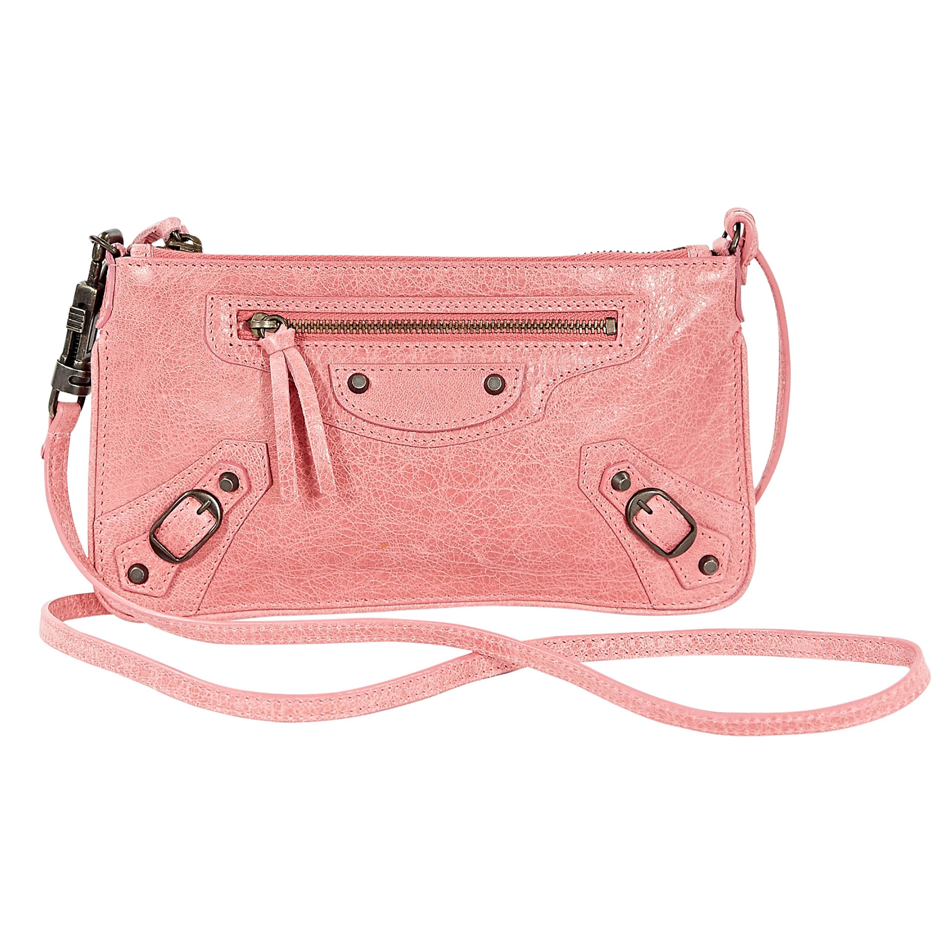 Pink Balenciaga Leather Crossbody Bag