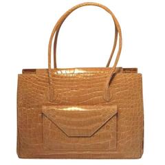 Alexandra Knight Tan Alligator Handbag 10