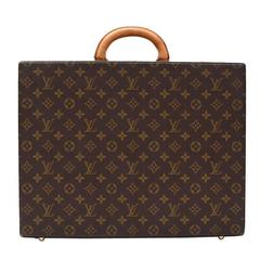 Louis Vuitton Excellent Condition Monogram Canvas Leather Trunk Travel Briefcase