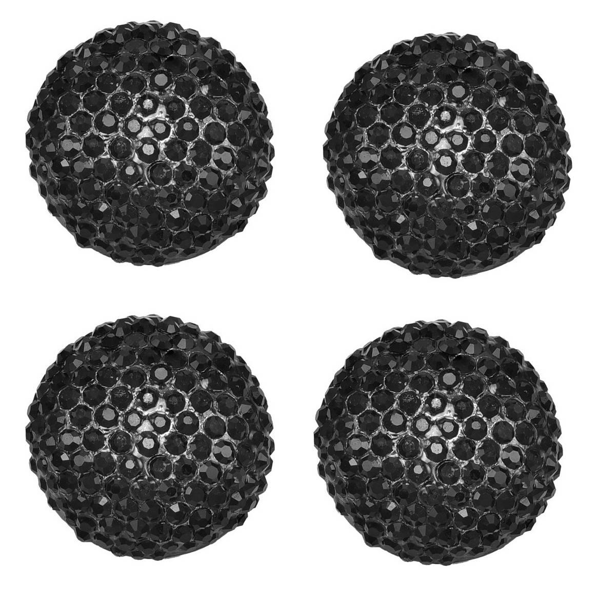 Magnificent Black Crystal Chanel Buttons