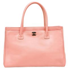 Chanel Pink Leather Cerf Tote with GHW and strap
