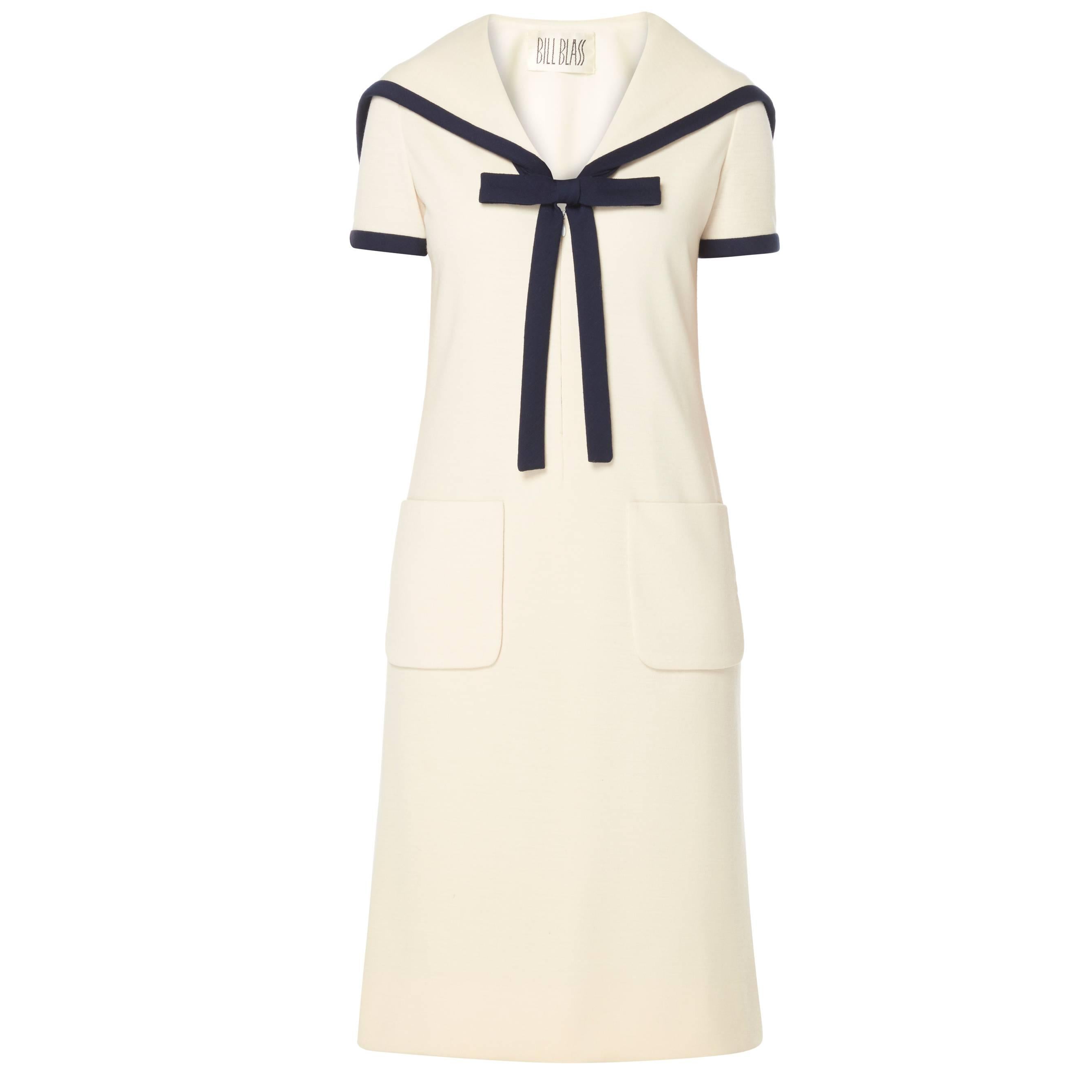 Bill Blass ivory dress, circa 1966 For Sale