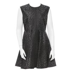 Giambattista Valli NEW Black Gray Leopard Print Sleeveless A-Line Cocktail Dress