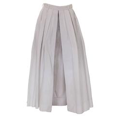 1980s Michael Kors White Cotton Pleated Skirt