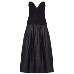 1980s Vicky Tiel Couture Strapless Black Dress 1