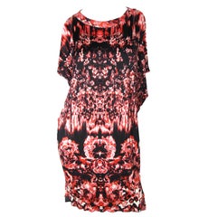 Bedrucktes ärmelloses Kleid mit Rosen und Feuer von Jean Paul Gaultier