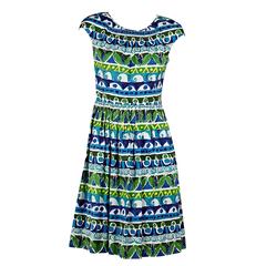 Multicolor Prada Printed Fit-and-Flare Dress