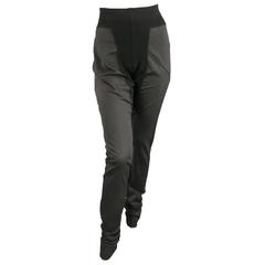 RICK OWENS Size M Black Cotton Panel Leggings 2