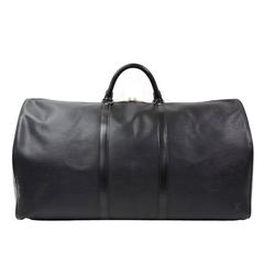Vintage Louis Vuitton Keepall 60 Black Epi Leather Duffle Travel Bag