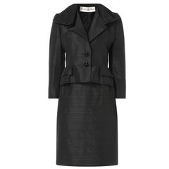 Vintage Dior haute couture black skirt suit, Autumn/Winter 1981