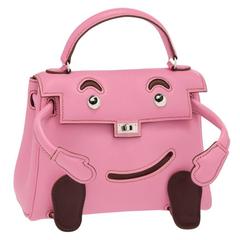 Hermes Limited Edition Pink Swift Leather Quelle Idole Kelly Doll Bag JaneFinds