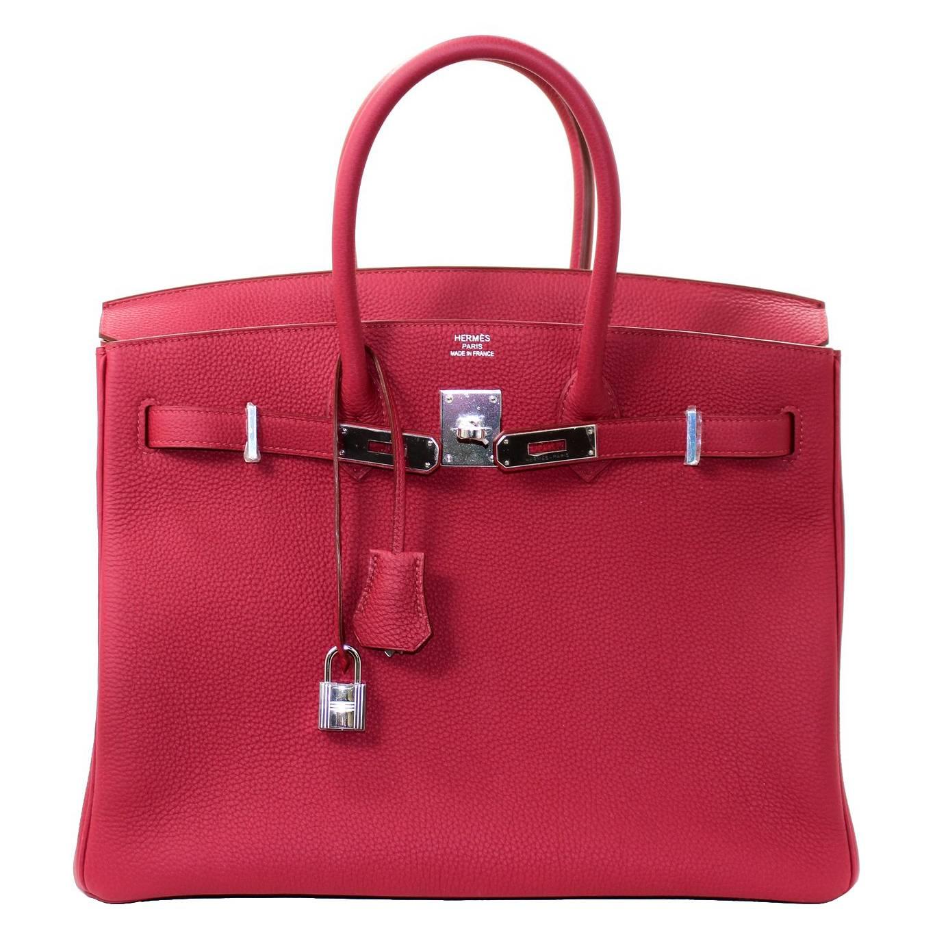 Hermès Rubis Togo Birkin Bag- 35 cm, PHW Ruby Red