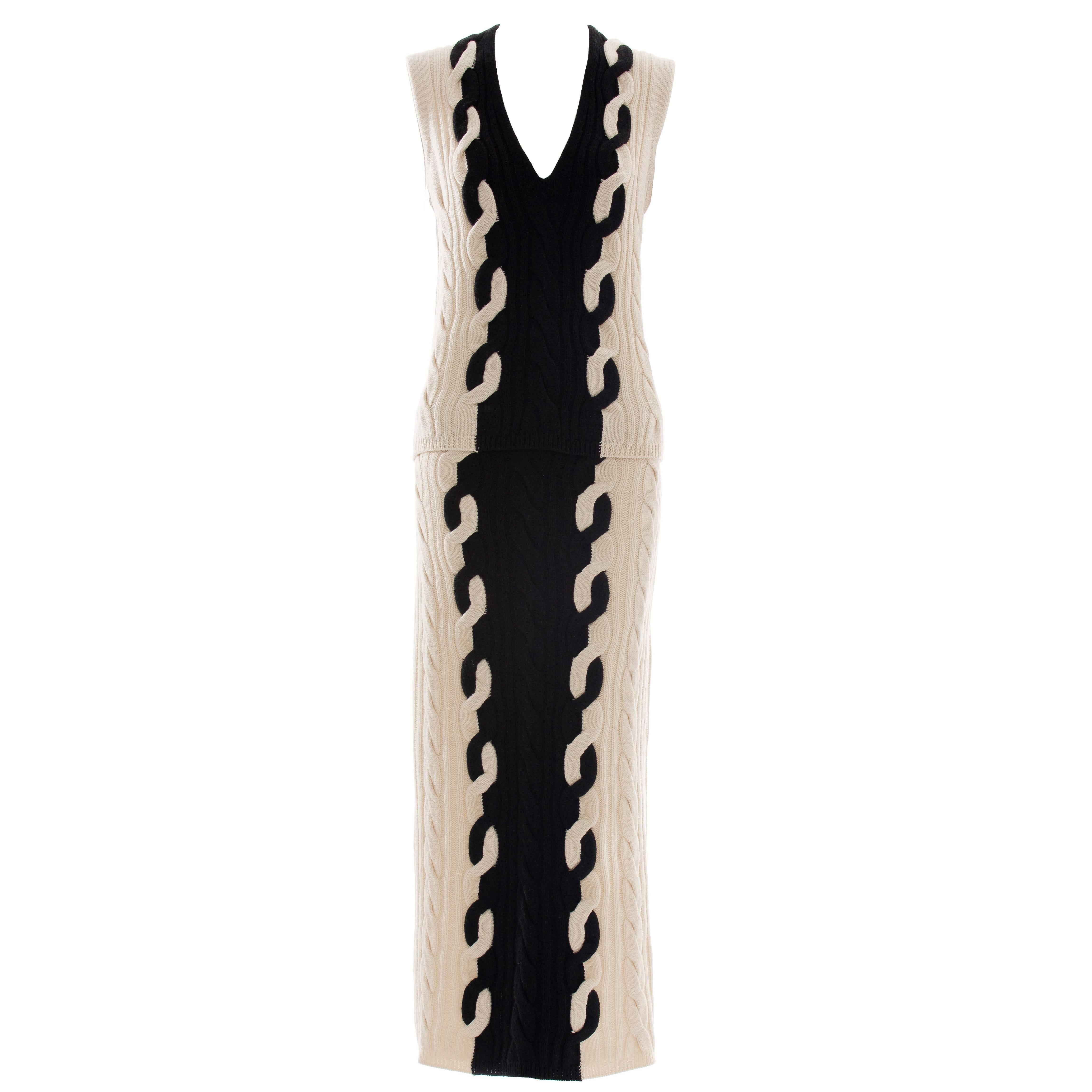 Christian Dior By Raf Simons Cable Knit Skirt Suit, Fall 2013