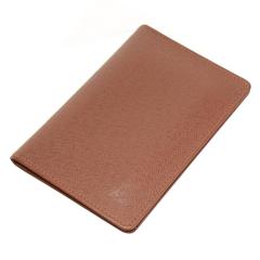 Used Louis Vuitton Taiga Leather Cognac Brown Men's Unisex Bifold Two Slot Card Case