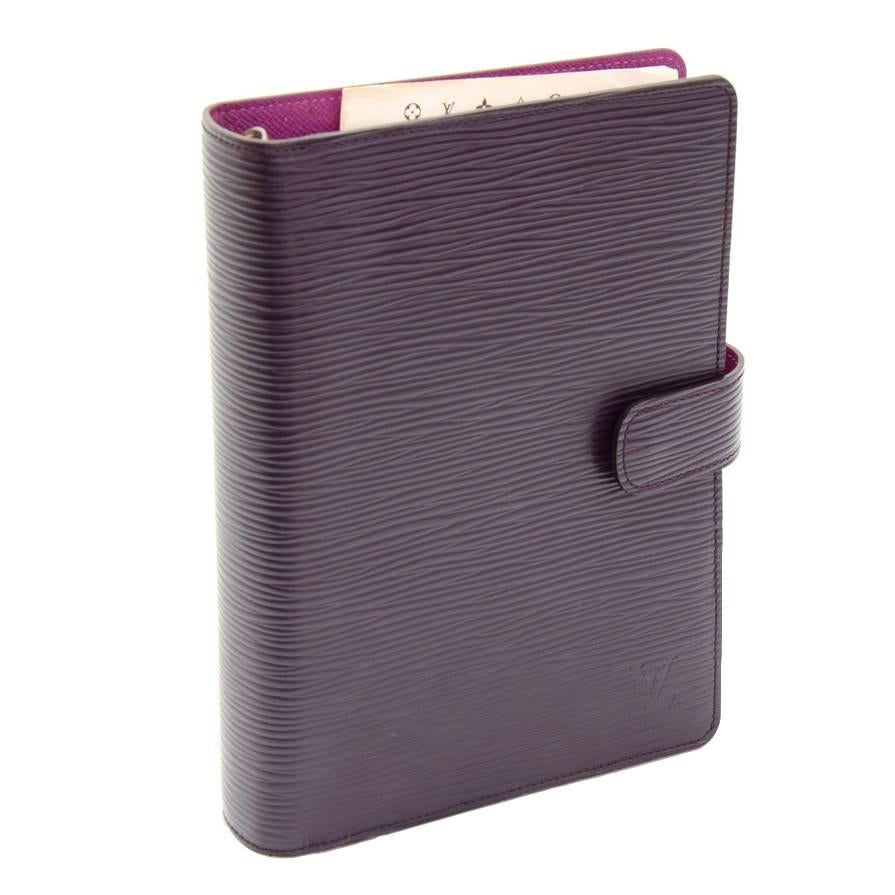 Louis Vuitton Agenda Fonctionnel MM Cassis Purple Epi Leather Agenda Cover