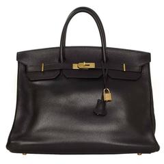 Hermes Black Ardennes Leather 40cm Birkin Bag GHW