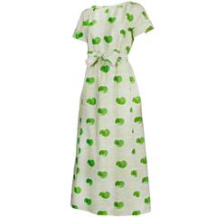 Courreges Polished Cotton Watercolor Print Day Dress 8