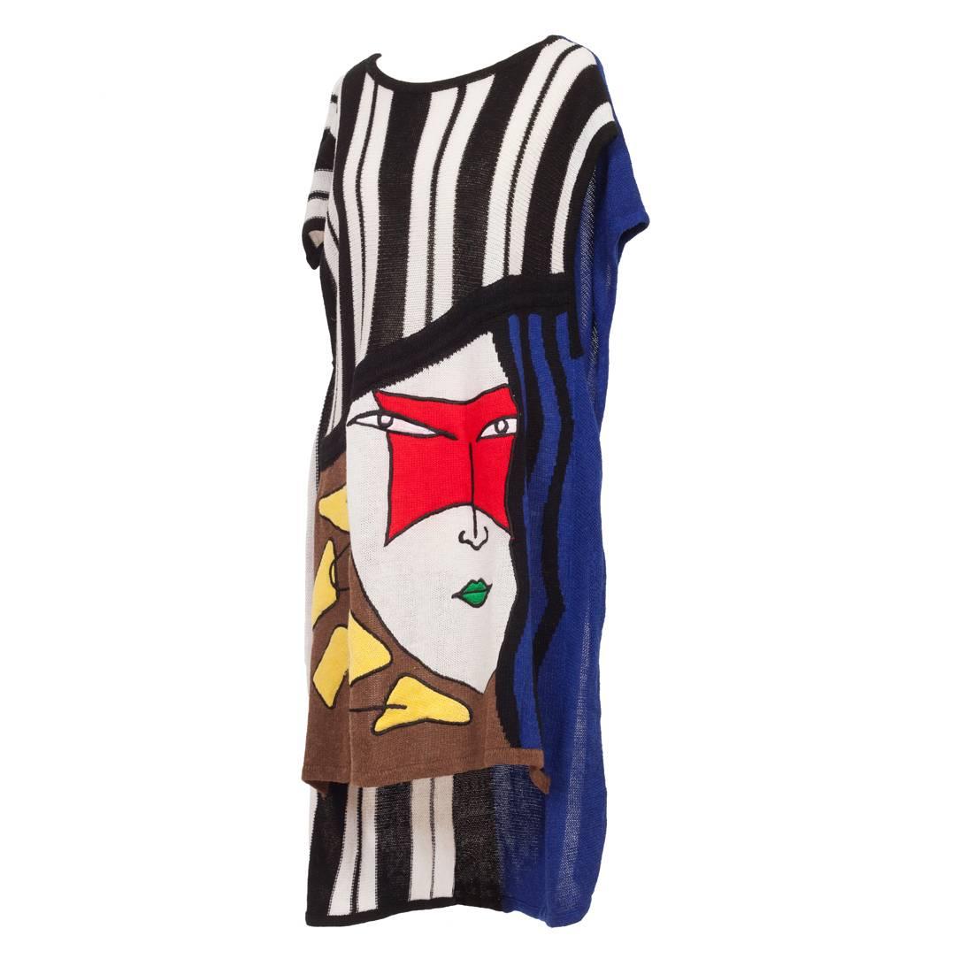 Kansai Yamamoto Kabuki Knit Dress 1980s at 1stDibs