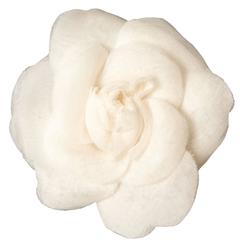 Vintage CHANEL White Camellia Brooch