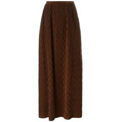Unique Hermès 70s H velvet & silk skirt