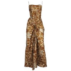 Dries Van Notten Printed Tie Front Gown 