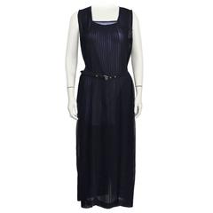 1980's Comme des Garcons Navy Pleated Dress 11