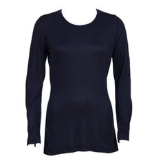 1990's Chanel Navy Classic Long Sleeve Top 