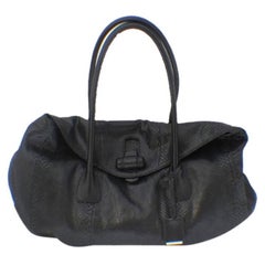 Jil Sander Bolso Tote de piel de serpiente pitón negra