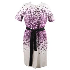 GIAMBATTISTA VALLI Cotton & Silk CLOVER Print SHORT SLEEVE DRESS Size XS 4
