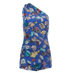 Ein-Schulter-Badeanzug & Hosen-Ensemble mit Muster "Mineral" von Hermes